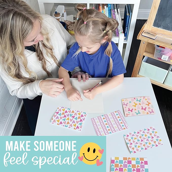 Hadley Designs Blank Cards and Envelopes 4x6-24 Blank Note Cards with Envelopes, Notecards Stationery Sets, Notecards Bulk, Stationary Sets, Note Paper Stationery, Hearts Pretty Stationary