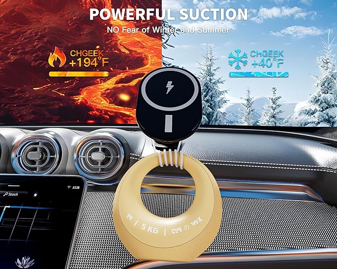 Car Phone Holder 2Pack,15W-Qi Fast Charging Cell Phone Holder for Your Car with QC3.0 Car Charger,Car Mount & Dashboard Windshield Air Vent Mount for iPhone 17/16/15/14/13/12/11 Pro Max,Samsung Galaxy