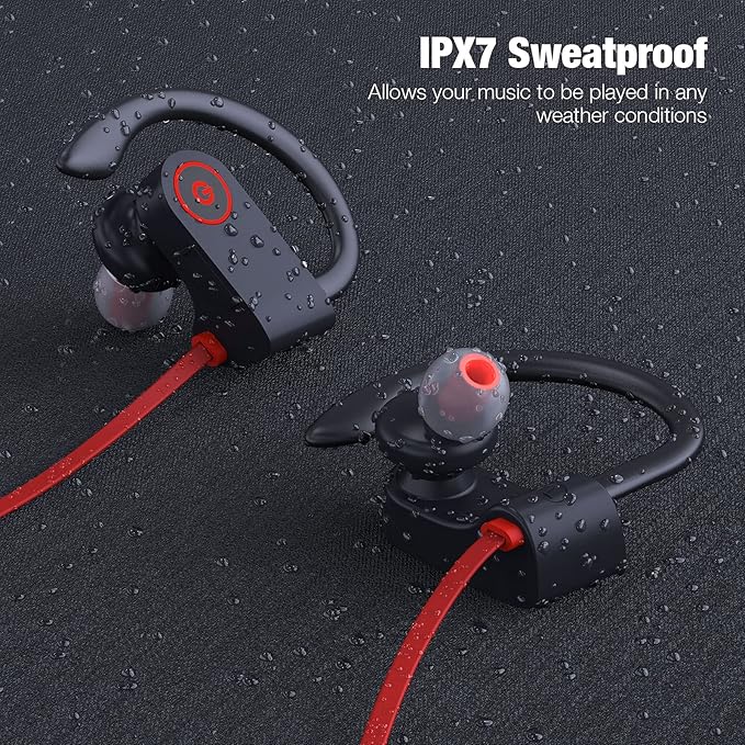 Boean Bluetooth Headphones Wireless Earbuds Bluetooth 5.3 Running Headphones IPX7 Waterproof Earphones with 16 Hrs Playtime Stereo Sound Isolation Headsets for Workout Gym