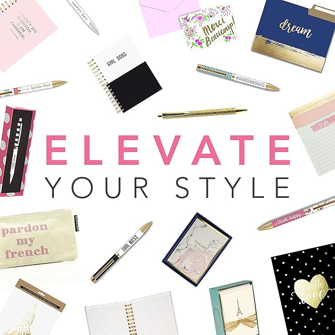 Graphique Vintage Text Flat Notes, "Vintage Text Message" Message – Note Card Stationery Embellished w/ Gold Foil, 50 Note Cards, Matching Envelopes for Thank You Notes and Invitations, 5.625" x 3.5"