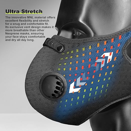 BASE CAMP Reusable M Pro Dust Mask, Long Strap Respirator Mask with 6 Filter-Face Mask for Dust Pollen, welding, Construction, Sanding, Yard Lawn, Paint, Woodworking