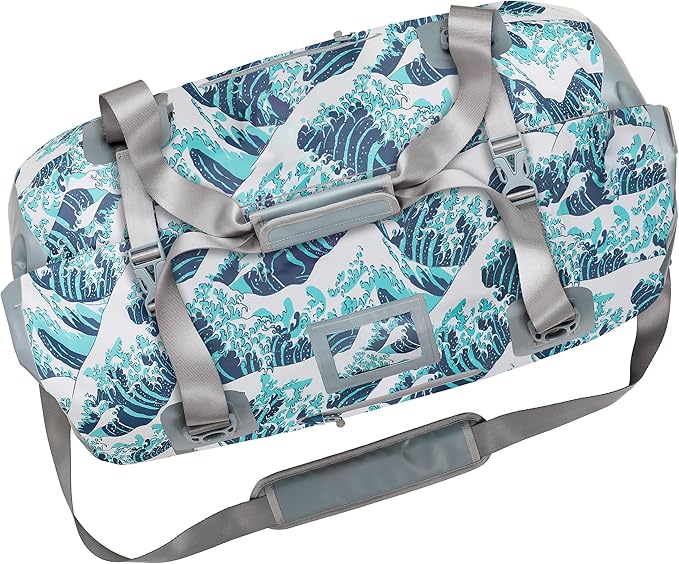 Skog Å Kust Duffelsak Heavy Duty Waterproof Duffel - Gear Bag for Sports, Travel, & More - 60L Waves