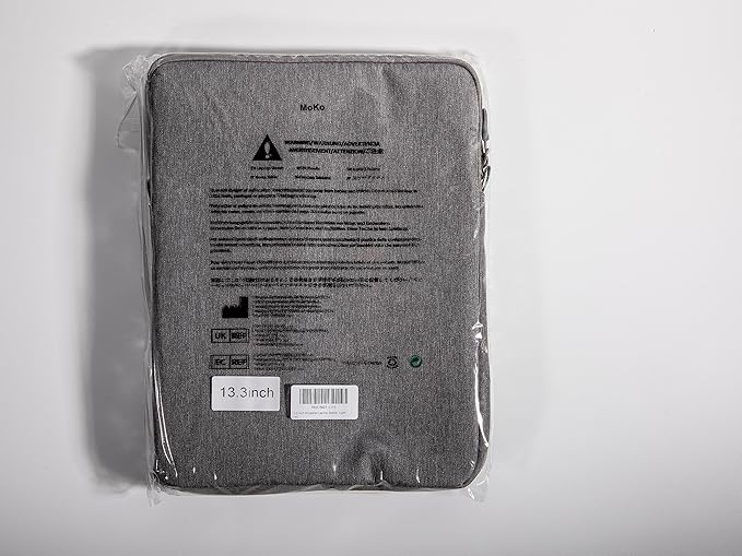 MoKo Laptop Sleeve Bag for 13.3-14 Inch, Notebook Carrying Case with Pocket Fits New MacBook Pro M3/M2 14" /13" M2/M1 Pro/M1 Max 14.2 2023-2021/Air 13.6" M2 2022, Surface Pro 9/8 13", Light Gray