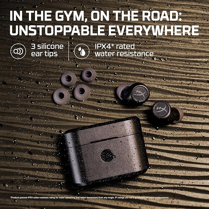 HyperX Cirro Buds Pro – True Wireless Earbuds, Active Noise Cancellation, ANC, Ambient Sound Mode, Low Latency, Bluetooth 5.2, IPX4, Fast Charge, PC, Nintendo Switch, Mobile - Black