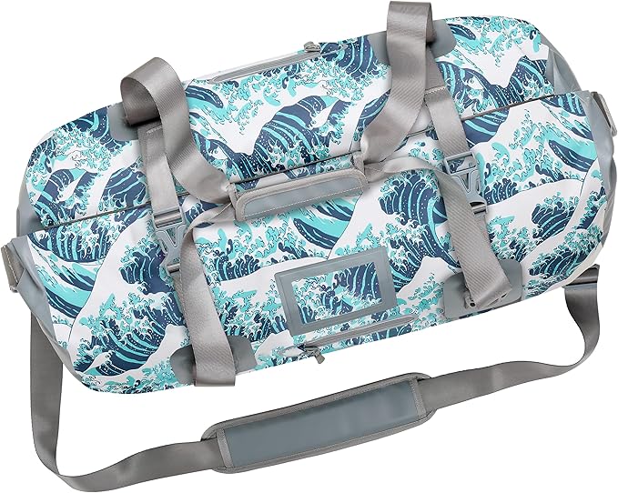 Skog Å Kust Duffelsak Heavy Duty Waterproof Duffel - Gear Bag for Sports, Travel, & More - 40L Waves