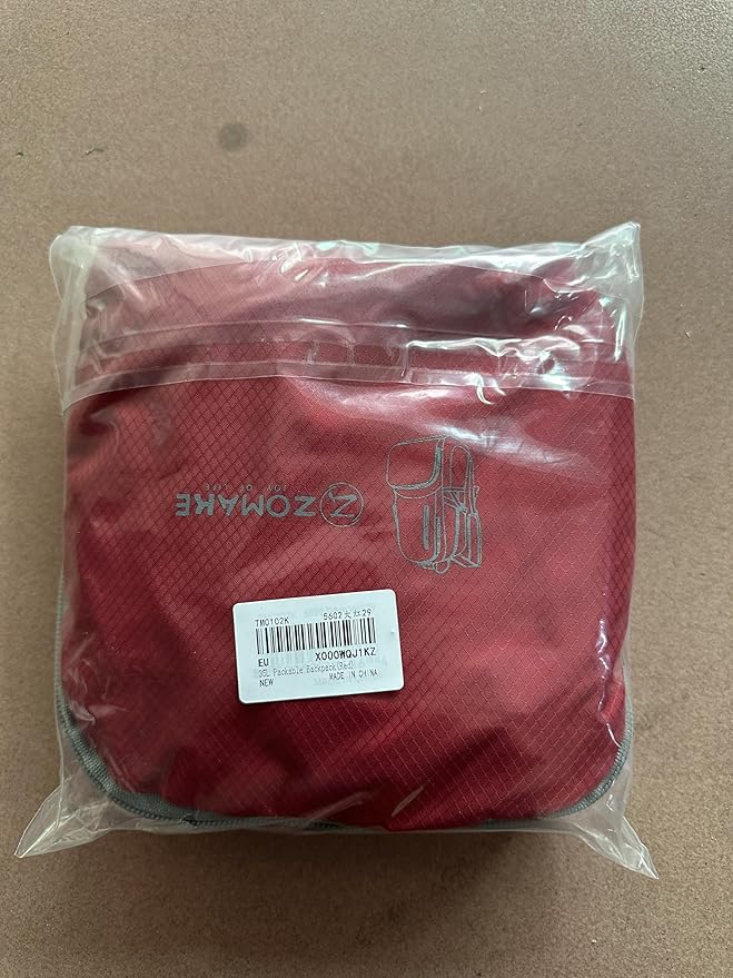 ZOMAKE Lightweight Packable Backpack, 35L Light Foldable Hiking Backpacks Water Resistant Collapsible Daypack for Travel(Red)