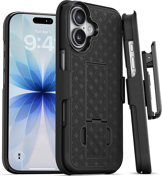 MOTIVE for iPhone 17 Holster Case, Belt Clip Case for iPhone 17, Shell Holster Combo i Phone 17, Slim Rugged Drop Shockproof Protective Cover with Kickstand (6.3") | Ranger v1 Series