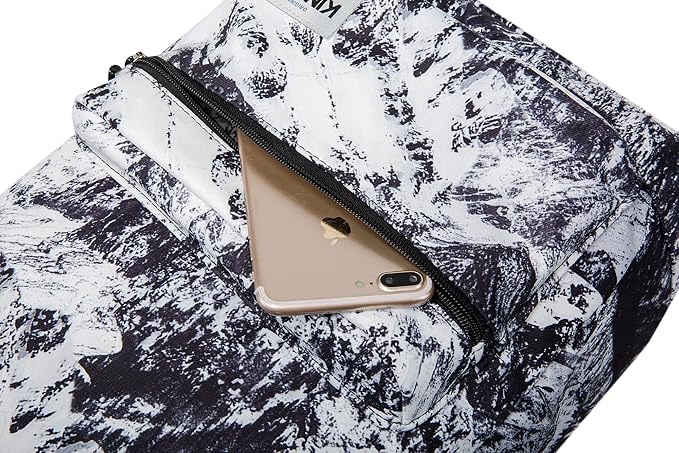 Kinmac Water Resistant Laptop Backpack with USB Charging Port for Laptop Up to 15.6 Inch (Snow Mountain)