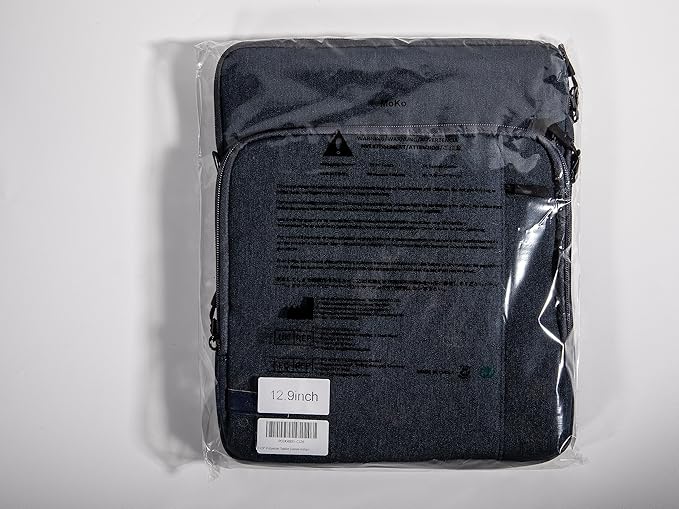 MoKo 12.9 Inch Tablet Sleeve Bag Carrying Case with Pockets Fits 13 Inch New iPad Pro M4 & Air M2 2024, iPad Pro 12.9 M2&M1, Surface Laptop Go 12.4", Galaxy Tab S8+/S9+ 12.4", Indigo