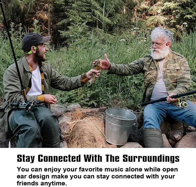 Bone Conduction Headphones Bluetooth Wireless Open Ear Headset Multipoint Connection Waterproof Sports Headphones for Workouts Running Walking Cycling Fitness Fishing Yoga