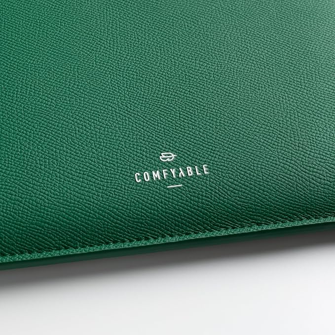 Comfyable Laptop Sleeve 13 Inch Precisely Compatible with MacBook Air M4 2025-2018 & MacBook Pro M2 2022 M1 2020-2016, Genuine Leather Cover Case, Leafy Green