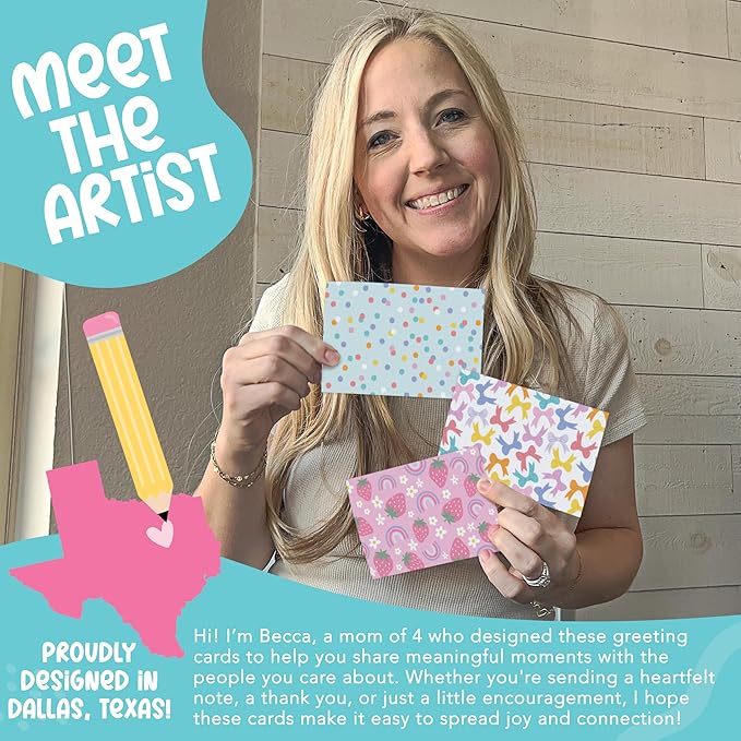 Hadley Designs Blank Cards and Envelopes 4x6-24 Blank Note Cards with Envelopes, Notecards Stationery Sets, Notecards Bulk, Stationary Sets, Note Paper Stationery, Doodle Pretty Stationary