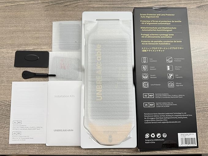 UNBREAKcable 2+2 Pack for iPhone 15 Screen Protector & Lens Protector 【Military-Grade】【Easy Install】【Efficient Night Shot】9H+ Shatterproof Tempered Glass Film,Bubble-Free&Anti-Fingerprint ,Case Friendly-6.1 inch