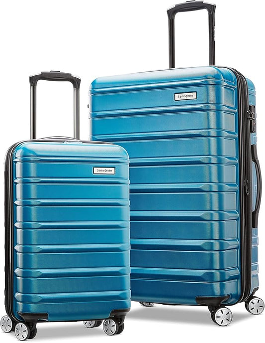Samsonite Omni 2 Hardside Expandable Luggage with Spinner Wheels, 2-Piece Set (19/24), CARIBBEAN BLUE