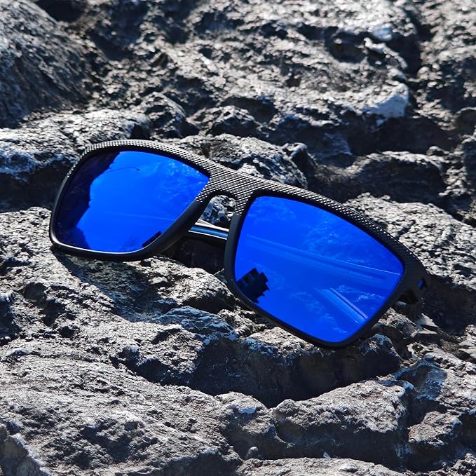 ZENOTTIC Polarized Sunglasses for Men Lightweight TR90 Frame UV400 Protection Square Sun Glasses