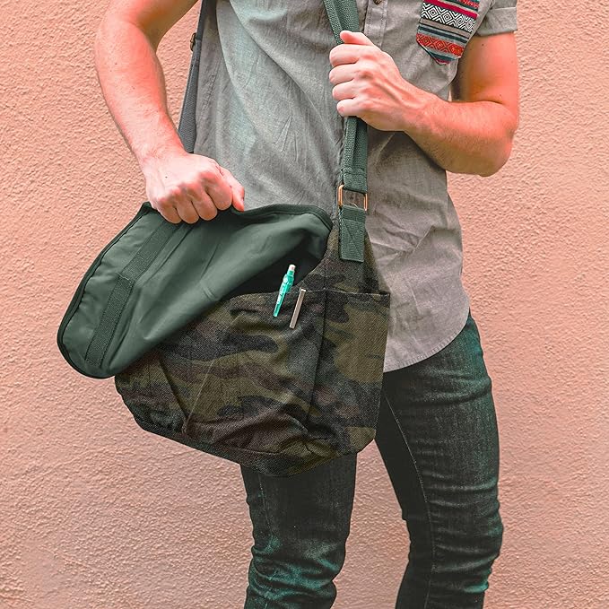 Sweetbriar Classic Vintage Messenger Bag - Original Heavyweight Cotton Canvas Shoulder Bag with Upgraded Features