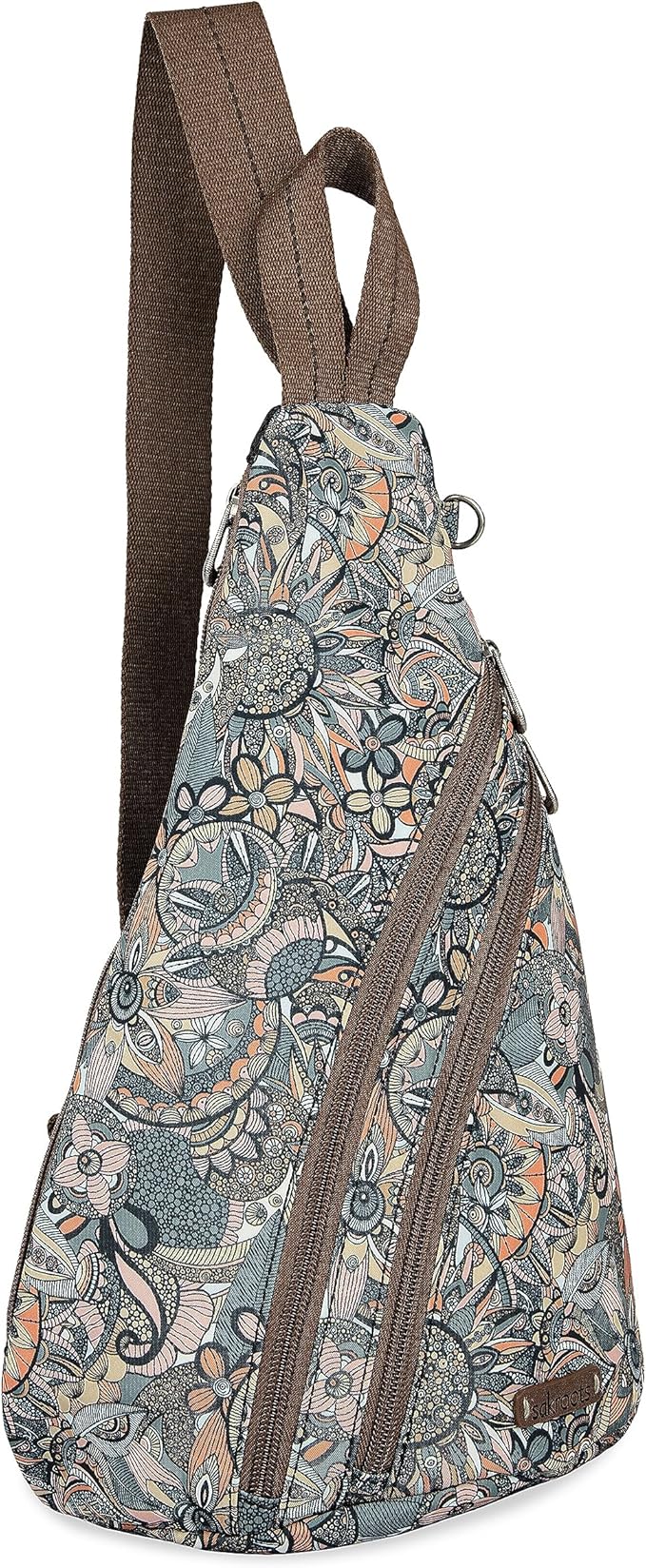 Sakroots On The Go Sling Backpack in Eco Twill, Adjustable Sling Strap, Sienna Spirit Desert