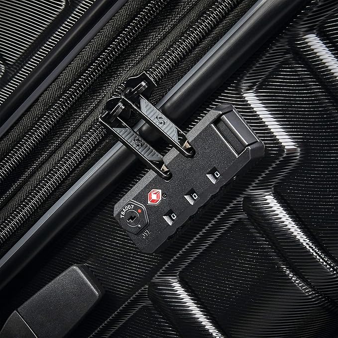 Samsonite Omni 2 24-Inch Medium Checked Hardside Luggage with 360° Spinner Wheels - Scratch Resistant Hardshell - TSA Lock - Expandable Polycarbonate Shell for Lightweight Travel - Midnight Black
