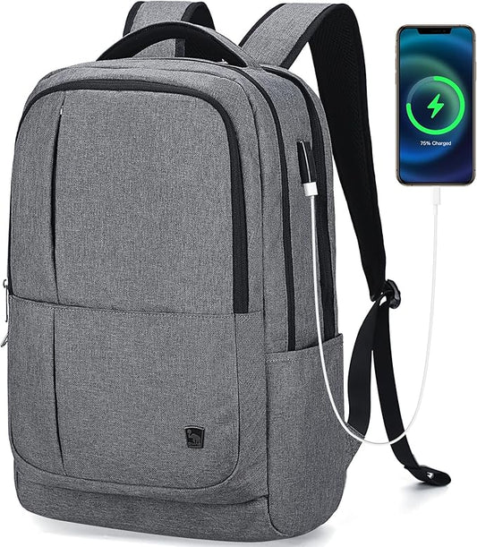 OIWAS Laptop Backpack 17 Inch For Men Business Bagpack Women Travel Daypack Large Backpack (Grey)