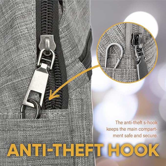 Anti-Theft Daypack Crossbody Sling Backpack, USB Charging Connector Port, Lightweight Day Pack for Travel, Hiking, Everyday, Large, Amethyst Swirl