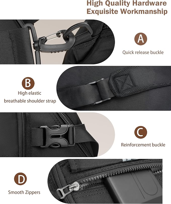 Large Sling Backpack, Sling Chest Bag Shoulder Crossbody Daypacks Fits 14.1-Inch Laptop for Travel Outdoor Men Women