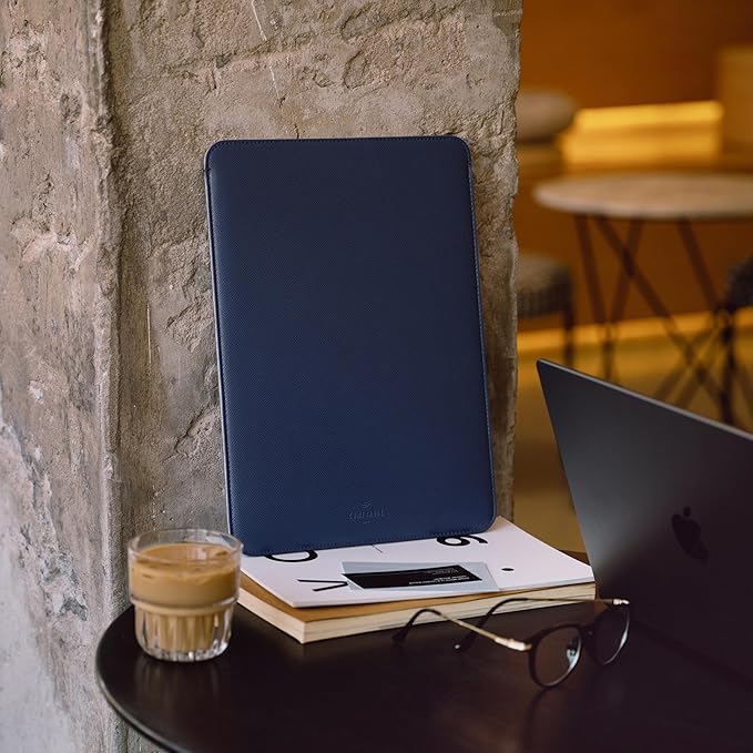 Comfyable Laptop Sleeve 14 Inch Precisely Compatible with MacBook Pro M4 M3 M2 M1 Pro/Max 2024, Faux Leather Cover Case 14 in, Midnight Blue