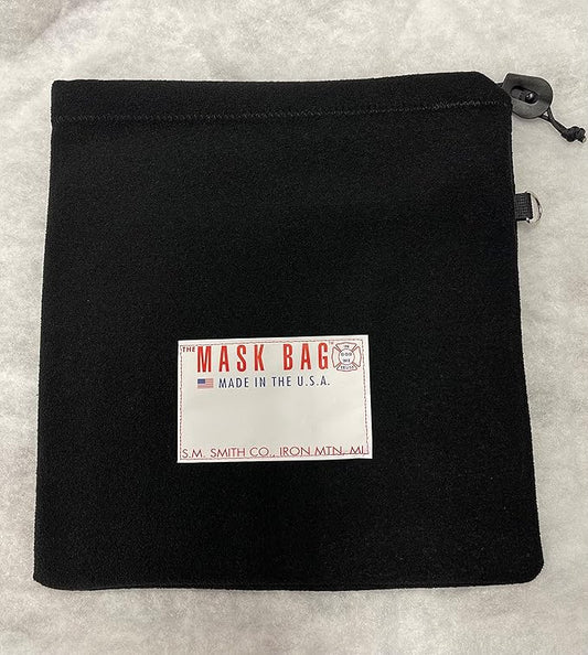 Firefighter SCBA Face Piece Respirator Mask Bag, Black Fleece, Intended for Firefighters, First Responders, and Safety Personnel