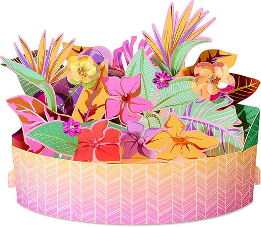 Papyrus Blank Pop-Up Card for Birthdays, Thinking of You and All Occasions (Tropical)