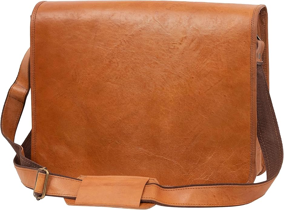 15 INCH Vintage Crossbody Genuine Leather Laptop Messenger Bag for Men and Women