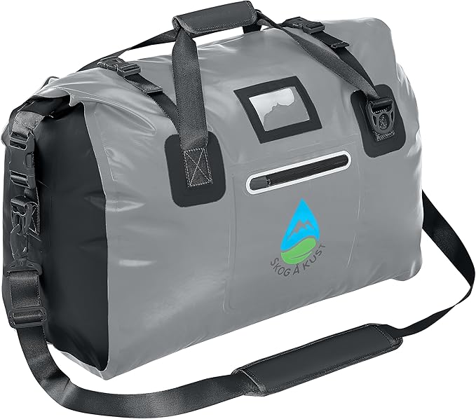 Skog Å Kust Duffelsak Heavy Duty Waterproof Duffel - Gear Bag for Sports, Travel, & More - 40L Grey