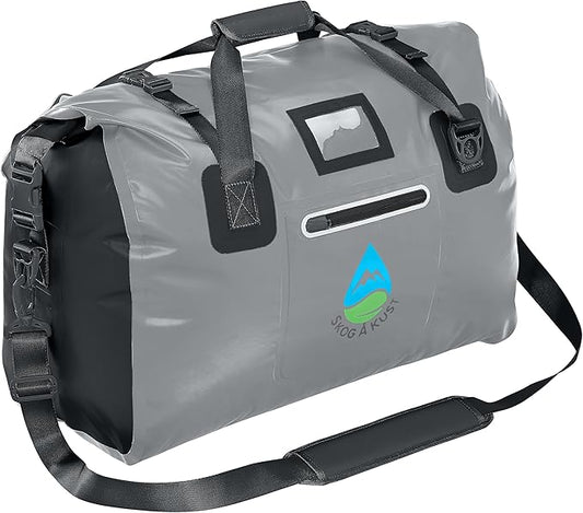 Skog Å Kust Duffelsak Heavy Duty Waterproof Duffel - Gear Bag for Sports, Travel, & More - 40L Grey