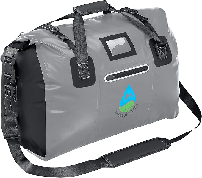 Skog Å Kust Duffelsak Heavy Duty Waterproof Duffel - Gear Bag for Sports, Travel, & More - 60L Grey