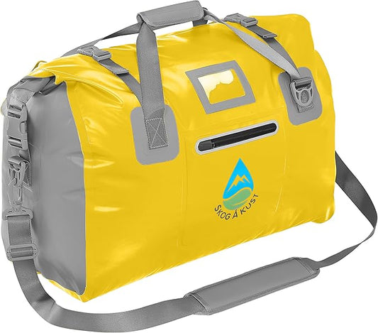Skog Å Kust Duffelsak Heavy Duty Waterproof Duffel - Gear Bag for Sports, Travel, & More - 40L Yellow