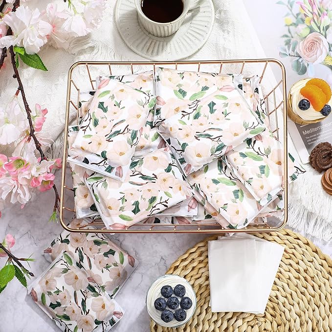 PerKoop 100 Packs Travel Size Tissues Disposable Pocket Facial Tissues Bulk for Travel Wedding Guest School Wallet Purse Home Supplies, 1000 Sheets 3 Ply(Magnolia)