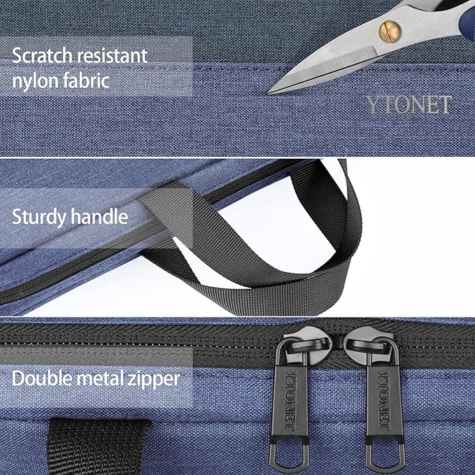 Ytonet Laptop Sleeve Case 13 13.3 Inch, TSA Slim Laptop Cover with Handle, Water Resistant Business Carrying Case Compatible with MacBook Air MacBook Pro HP Dell Lenovo Notebooks, Dark Blue
