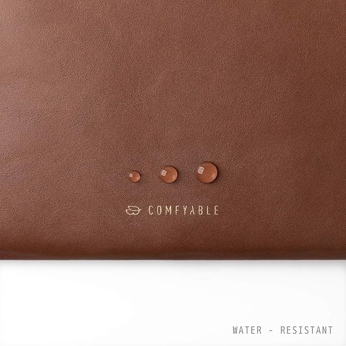 Comfyable Slim Protective Laptop Sleeve Compatible with 13/13.3/14 Inch MacBook Air & MacBook Pro, Mac Travel Case, Laptop Pouch, Slim PU Leather Cover M4/M3/M2/M1 2025-2021, Brown