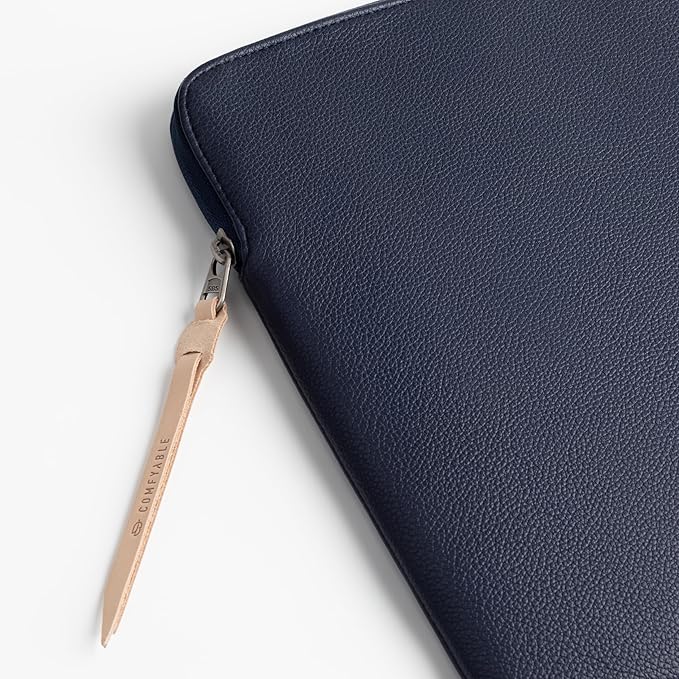 Comfyable Leather Laptop Sleeve Compatible with 16 Inch MacBook Pro M4 2024 & 15 Inch MacBook Air M4 M3 M2 2025, Blue