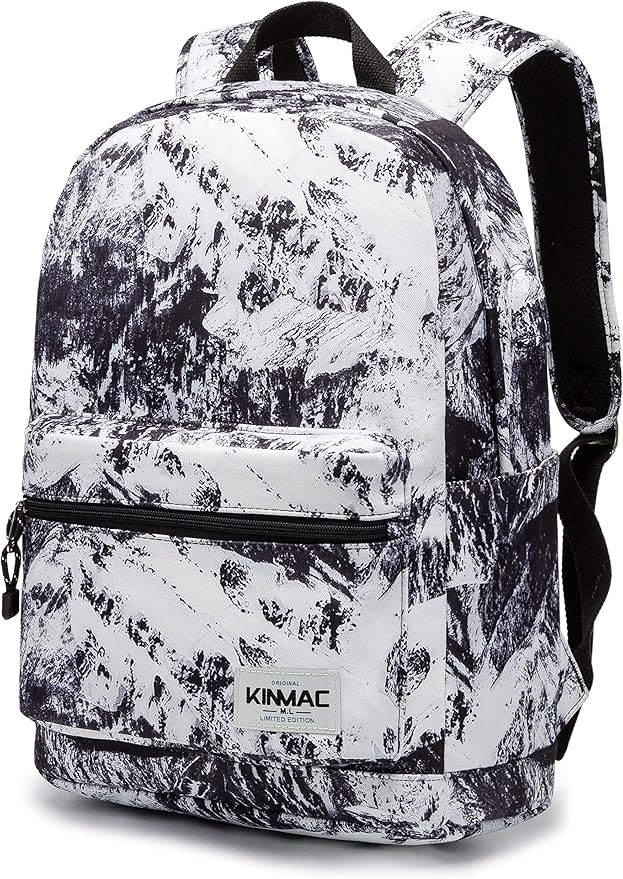 Kinmac Water Resistant Laptop Backpack with USB Charging Port for Laptop Up to 15.6 Inch (Snow Mountain)