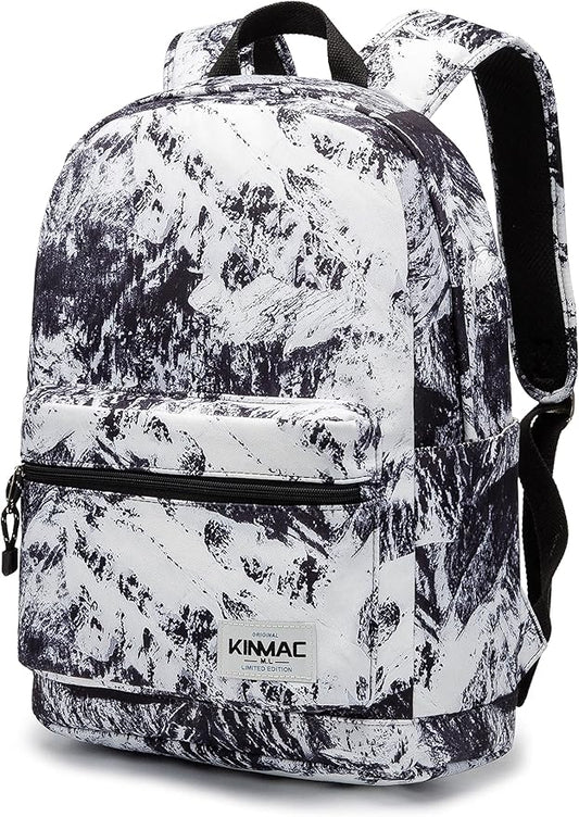 Kinmac Water Resistant Laptop Backpack with USB Charging Port for Laptop Up to 15.6 Inch (Snow Mountain)