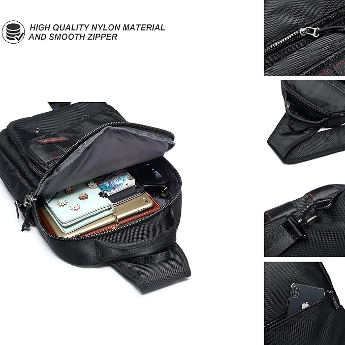 NICGID Sling Bags, Chest Shoulder Backpacks Crossbody Purse Outdoor Chest Bag Travel Backpack for Men Women