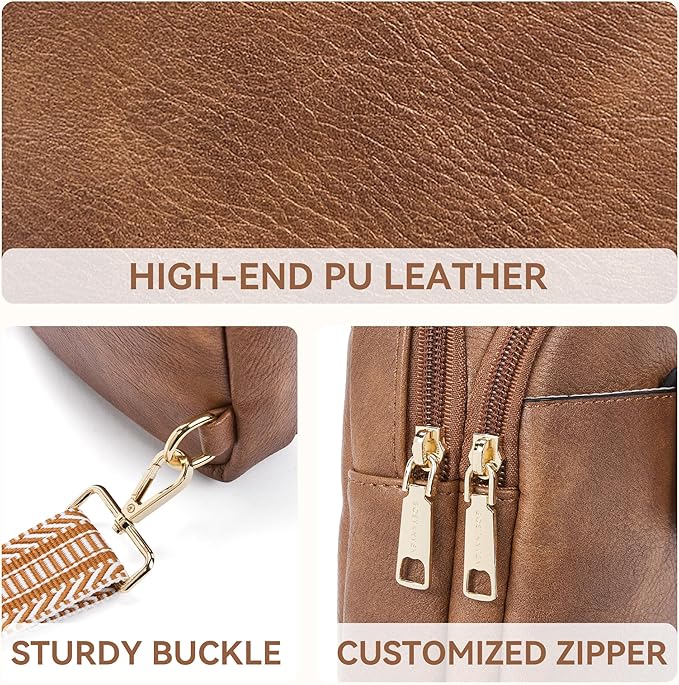 BOSTANTEN Small Sling Bag Crossbody Bags for Women Trendy Crossbody Purse Leather Chest Bag