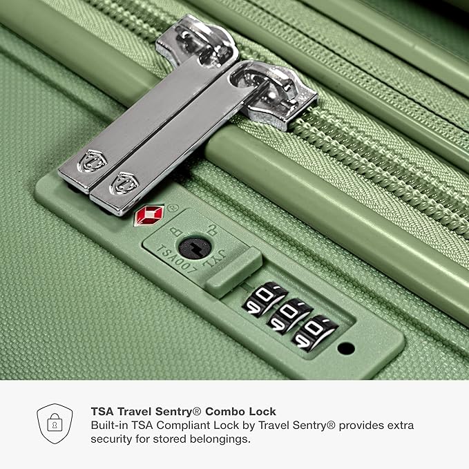 Traveler's Choice Pagosa Indestructible Hardshell Expandable Spinner Luggage, Green, 2-Piece Set (22/26)