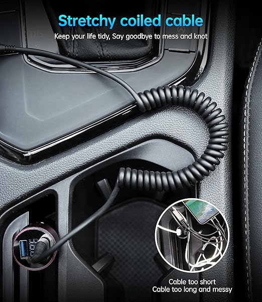 USB C Cable 3A Fast Charging 5FT Coiled USBC to USBC Charger Cable for Car, Short USB Type C Cord for iPhone 17/16/15/Pro/Plus/Pro Max/Samsung Galaxy S23, Compatible All Type C Devices-2Pack