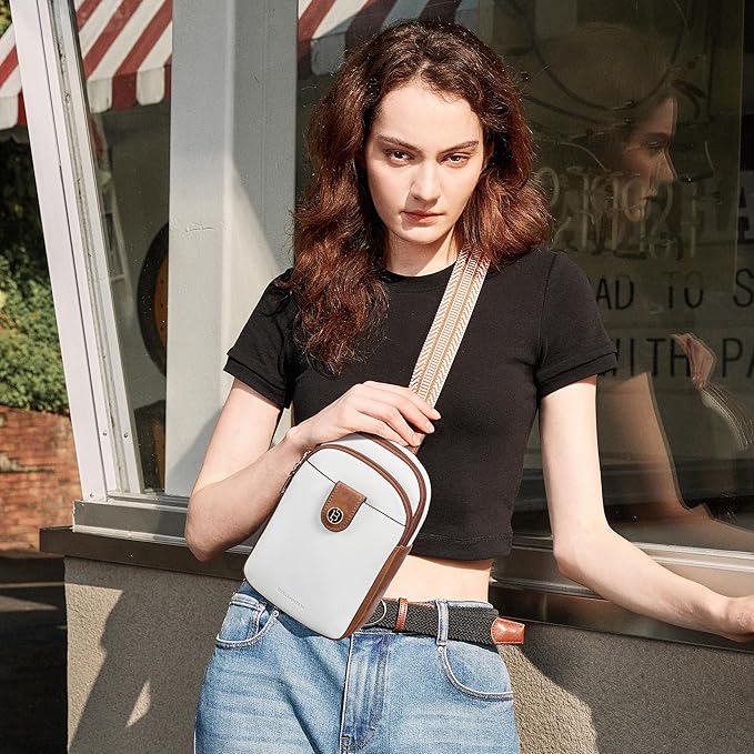 BOSTANTEN Small Sling Bag Crossbody Bags for Women Trendy Crossbody Purse Leather Chest Bag