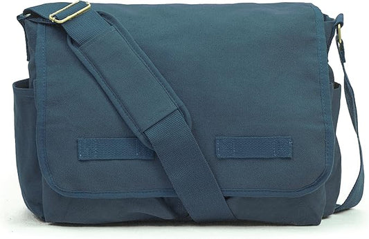 Sweetbriar Classic Vintage Messenger Bag - Original Heavyweight Cotton Canvas Shoulder Bag with Upgraded Features