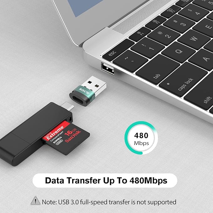 USB C Female to USB Male Adapter 2.0 (Atrovirens, 4 Pack)