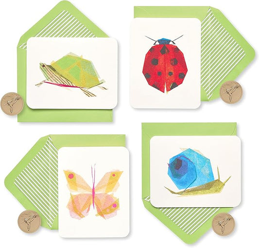 Papyrus Blank Cards with Keepsake Box, Garden Critters (20-Count)