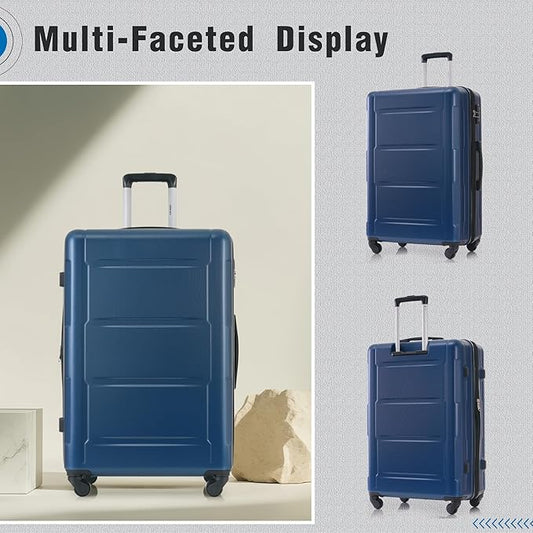 Merax Luggage Set 2 Piece Suitcase Sets with Spinner Wheel,Lightweight Hardside Expandable Travel Laggage with TSA Lock,Suitcase with Travel Bag(20"/24",Blue)