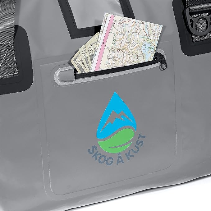 Skog Å Kust Duffelsak Heavy Duty Waterproof Duffel - Gear Bag for Sports, Travel, & More - 60L Grey