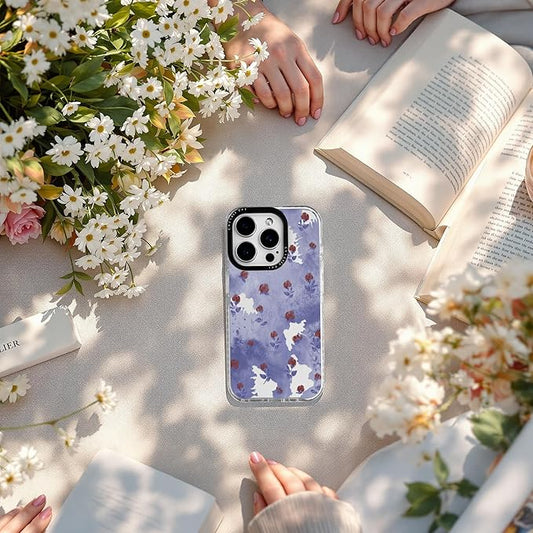 for iPhone 15 Pro Case, Vintage Watercolor Rose Pattern, Military-Grade Drop Protection, Cute Soft Slim TPU Protective Cover with Camera Lens Protection for Women & Girls